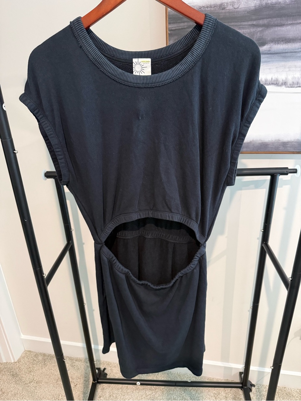 aerie Black Ribbed mini dress